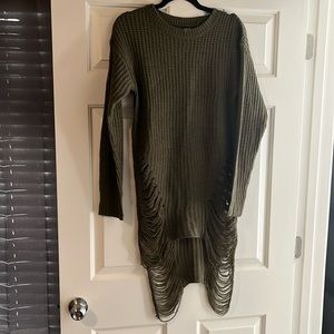 Large distressed sweater